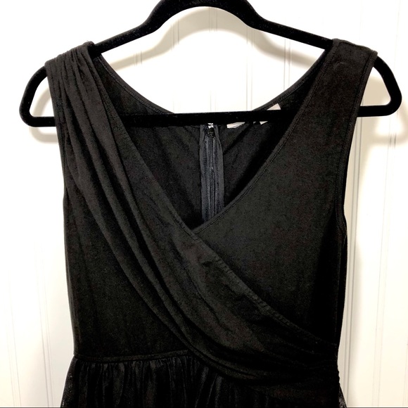 New Eshakti Black Knit & Tulle Midi Dress M 10 - Picture 3 of 6